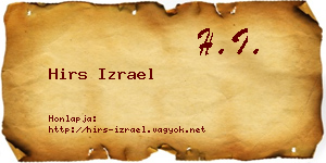 Hirs Izrael névjegykártya